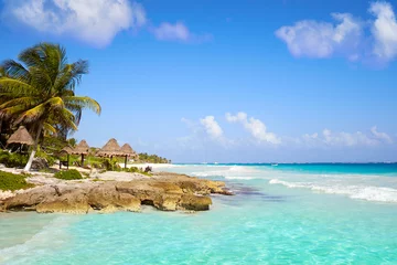 Fototapeten Tulum Caribbean beach in Riviera Maya © lunamarina