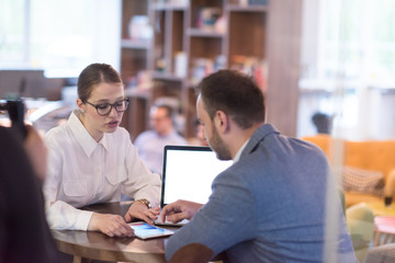 Business team Working With laptop in creative office