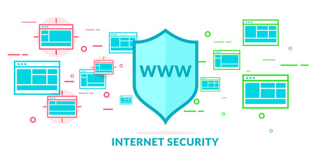 Modern illustration in flat style data security on the Internet.