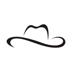 Cowboy hat logo initial  design template vector illustration