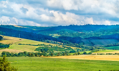 Obraz premium Rural landscape of Slovakia at Spis Castle
