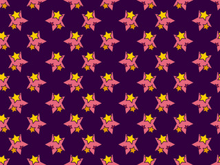 Seamless pattern with stars in the stars. Cartoon style. Vector illustration