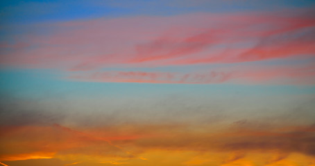 sunset sky clouds in red orange