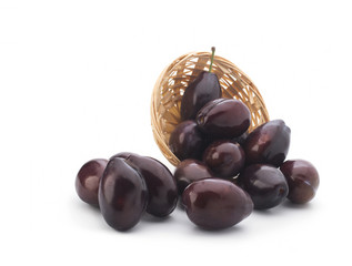 plums in a basket