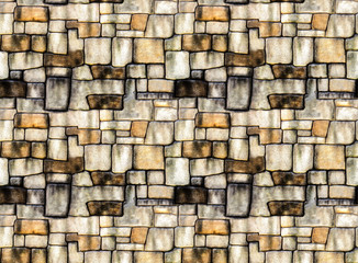 Stone wall texture background, pattern natural color of modern style design decorative uneven cracked real stone wall surface with cement