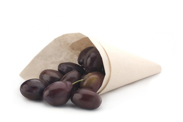 plums on white background