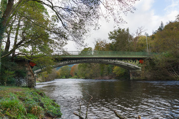 The Waterloo Bridge constructed in 1815 crossing the River Conwy in Betws y Coed North Wales an early cast iron bridge designed by Thomas Telford