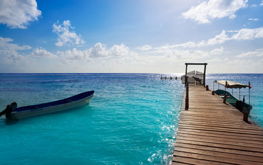 Obraz premium Mahahual Caribbean beach in Costa Maya