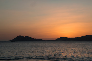 Ocean under sunset light