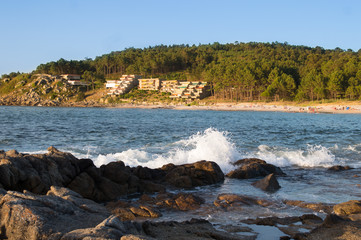 Apartment blocks next to the beach