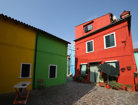 Colorful home in the famous Burano Island near Venice