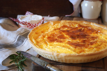 French cuisine. Norman Camembert cheese tart