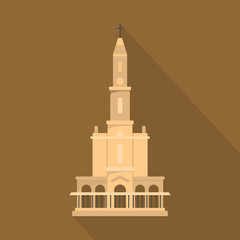 Big castle icon, flat style