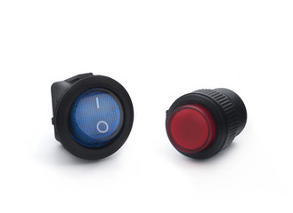 Power switch isolated on white background with clipping path