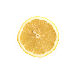 Lemon slice on a white background