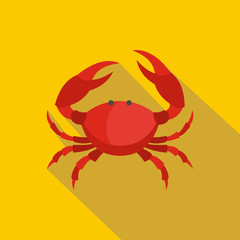 Crab icon, flat style