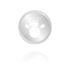 Schneemann - Silber Münze mit Reflektion