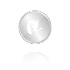 Nikolaus - Santa Clause - Silber Münze mit Reflektion