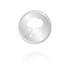 Schnee - Wolke - Silber Münze mit Reflektion