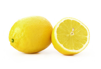 Lemons on a white background