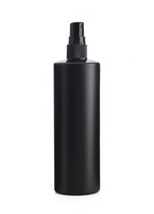 Black container spray bottle isolated on a white background