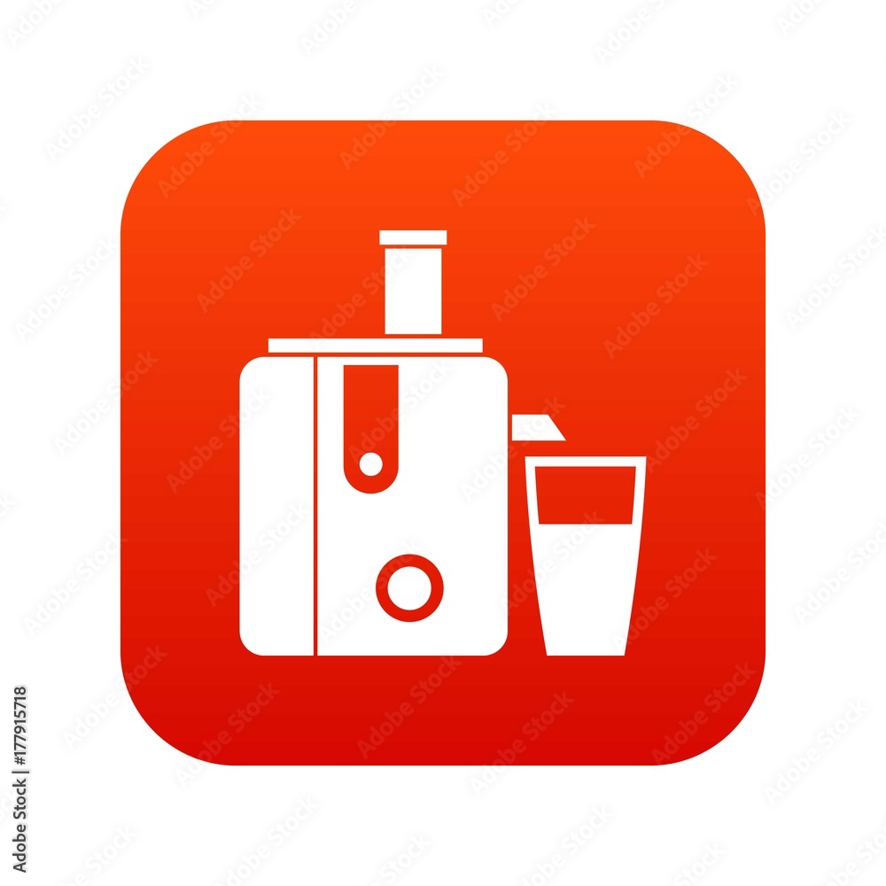 Wall mural Juicer icon digital red - Wall murals