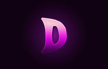 letter D alphabet 3d text logo icon design