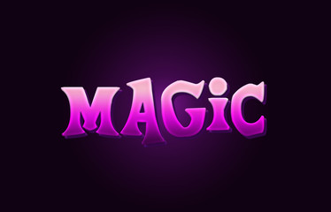 magic word 3d text pink background beautiful typography design