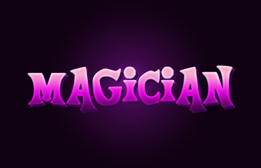 magician word 3d text pink background beautiful typography design