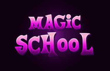 magic school word 3d text pink background beautiful typography design