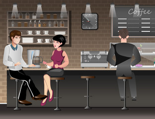 People sitting in bar or pub.