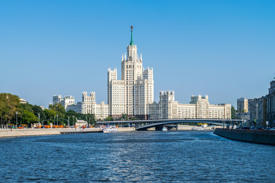 Stalin's skyscraper on Kotelnicheskaya Embankment of Moskva river in Moscow, Russia