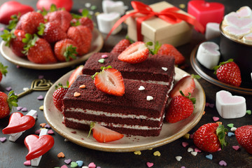 Sweet romantic cake for Valentine's Day