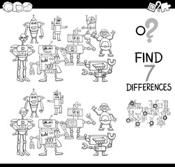 find differences with robots color book