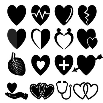 vector of heart icon set