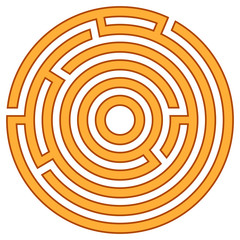 Vector illustration of a circular labyrinth.