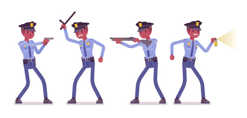 Policeman at attack and defence