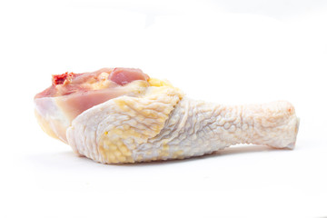 Raw chicken legs on white background isolated