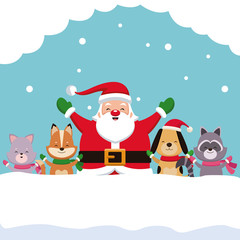 Merry chrismtas card cartoon icon vector illustration graphic design