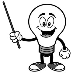 Light Bulb with Pointer Illustration