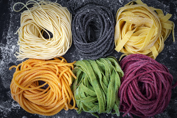 homemade fresh pasta colorful