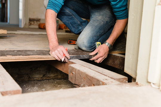 home renovation, carpenter at work