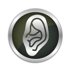 Button Set - dunkel mit silbernem Ring - Ohrmuschel