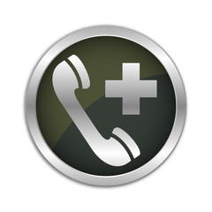 Obraz premium Button Set - dunkel mit silbernem Ring - Notruftelefon