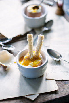 Boiled egg breakfast.