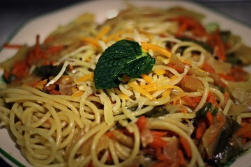 Spaghetti with vegetables