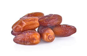 dried fruits from date palm isolated on white