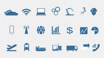  Set of Public Transportation Icon and industry 4.0 icon