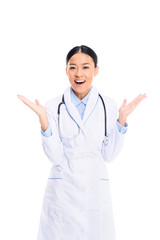 excited asian doctor