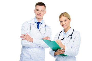 Fototapeta premium doctors in white coats with diagnosis